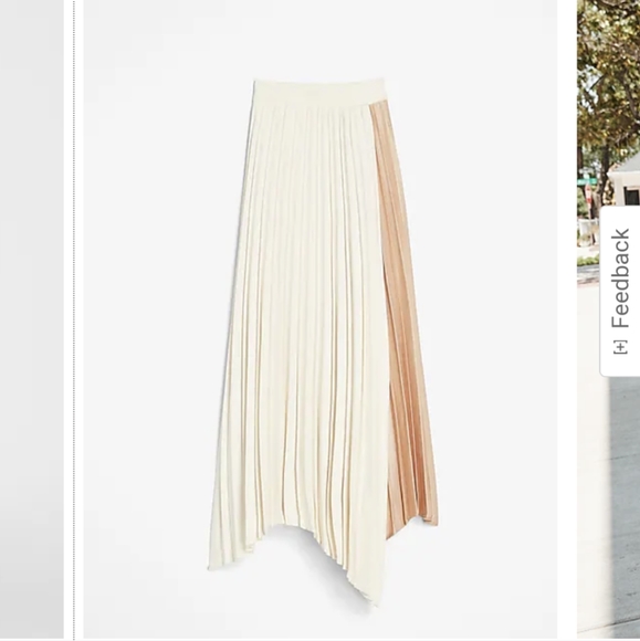 NWT EXPRESS High Waisted Pleated Color Block Midi Skirt (S) - Picture 4 of 8